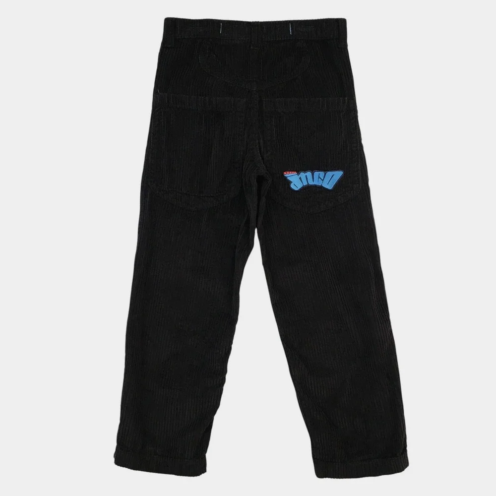 JNCO Jeans Low Down Classics 4 Wale Corduroy Pants Black Wide Leg Mens 32x32